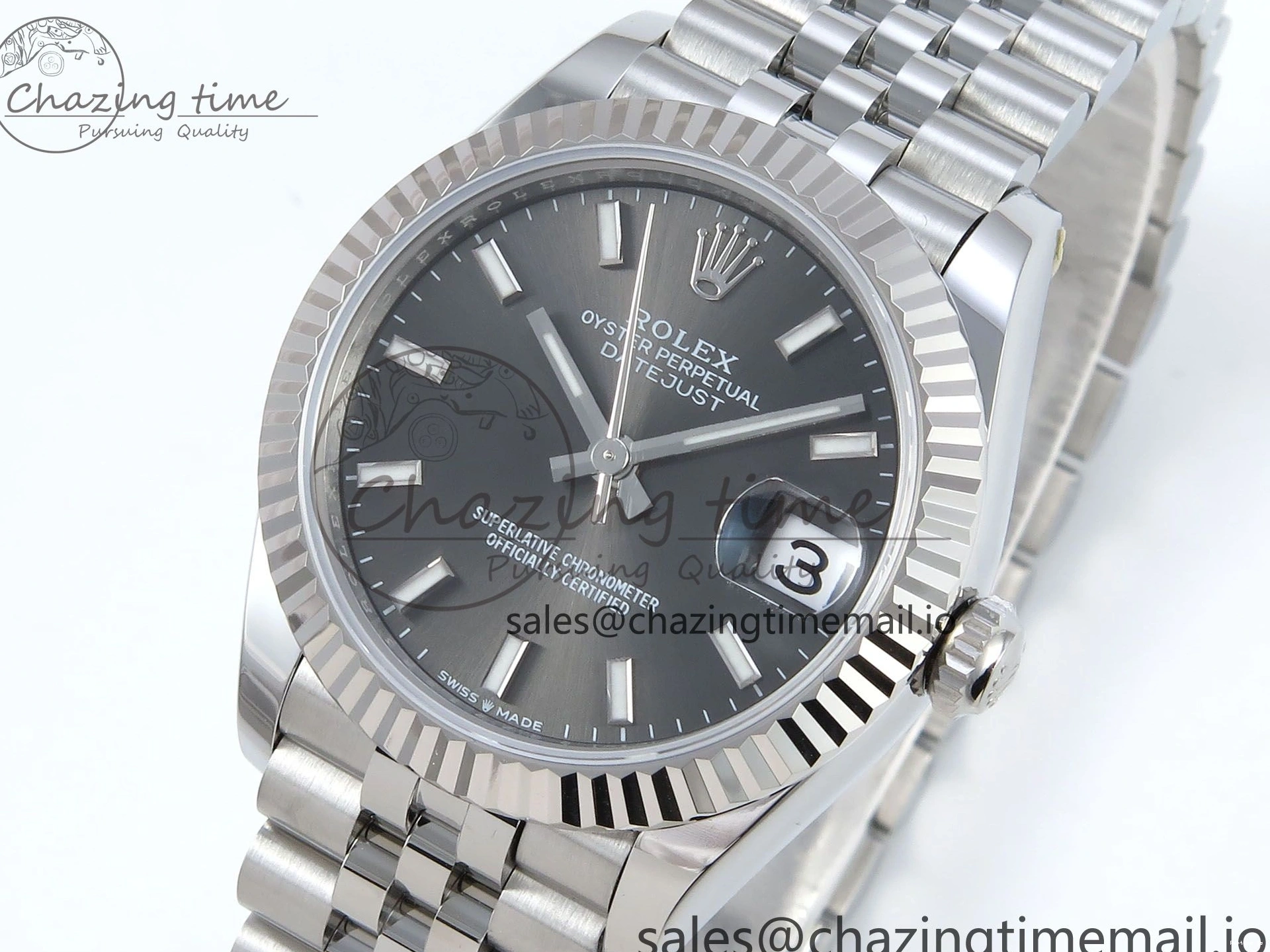 0104 Elegant DateJust 31 278274 ARF 1:1 Best Edition 904L Steel Gray Dial Stick Marker on SS Jubilee Bracelet ETA 545